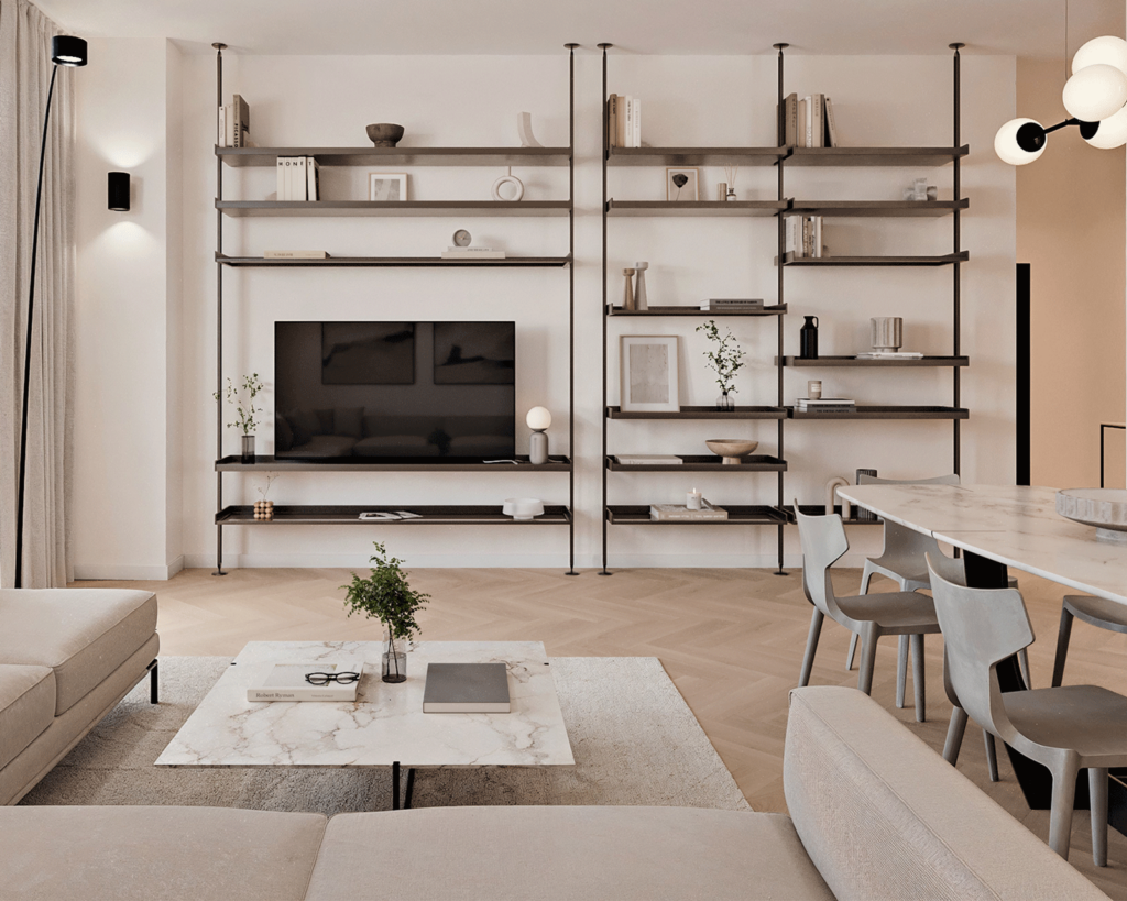 3d rendering of a modern apartment in Milan